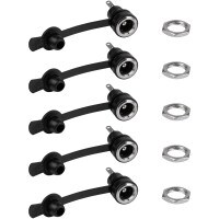 Main product image for 5-Pack DC Coax/Barrel Jack 2.1 x 5.5mm Panel Mount with Protective Cap 090-5040